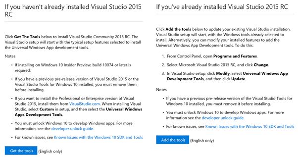 clicking Get the Tools